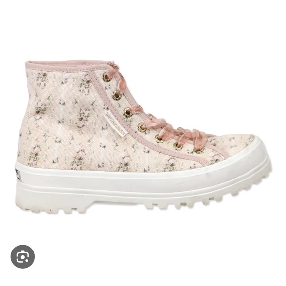Superga x LoveShackFancy Alpina Lugsole Shoes - Porcelain Blush - Picture 1 of 10